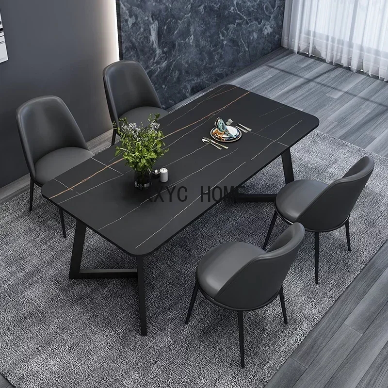 Central Living Room Dining Tables Kitchen Chairs Set   Rock slabs  Coffee Mesas De Jantar Library Furniture WW50DT