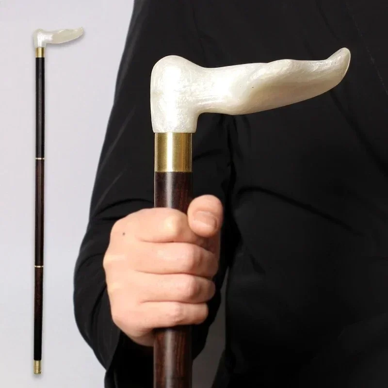 

For Left And Right White Resin Handle Luxury African Rosewood Walking Stick For Men And Women Fashion Elegant Walking Canes