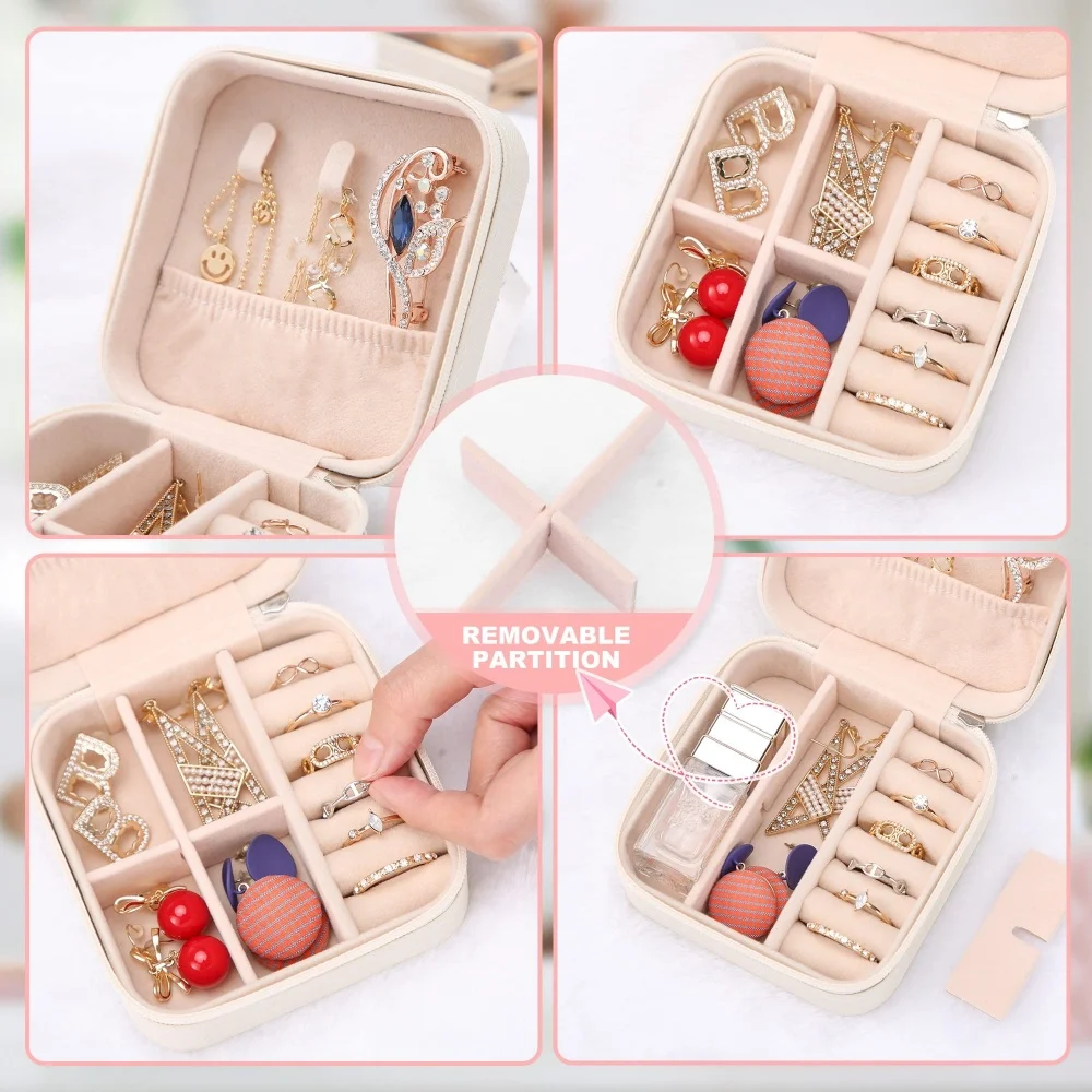 1Pc PU Jewelry Organizer Display Travel Jewelry Case Boxes Portable Travel Women Necklaces Earring Packaging Case