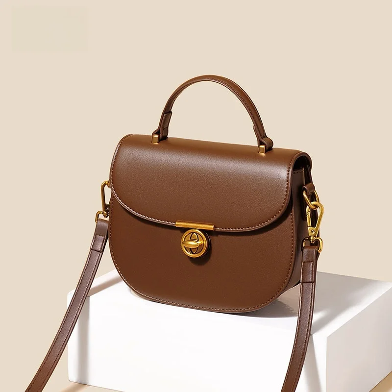 Versatile Women's Crossbody Bag Underarm Small Saddle Bag Fashionable Commuter Style PU Leather Everyday Use