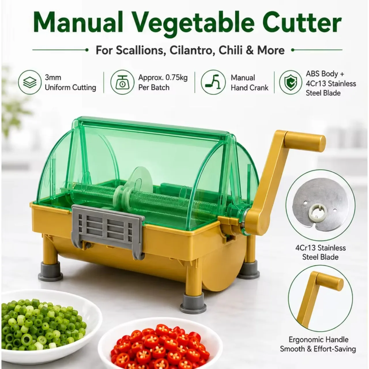 Commercial Mini Vegetable Cutter Special For Scallion Chili Coriander Garlic Slice Chive Shredding Processing Tool image 3