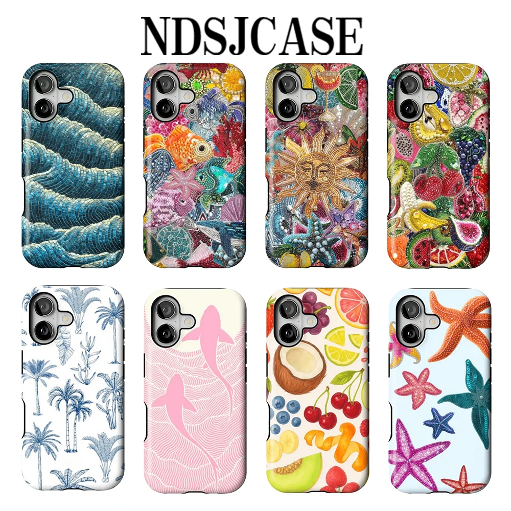 Чехол Tati Summer Treasure для iPhone 17, 16, 15, 14, 13, 12, 11, X, XS, XR, XSMAX, Air, Pro, Max, Plus — роскошная двухслойная задняя крышка