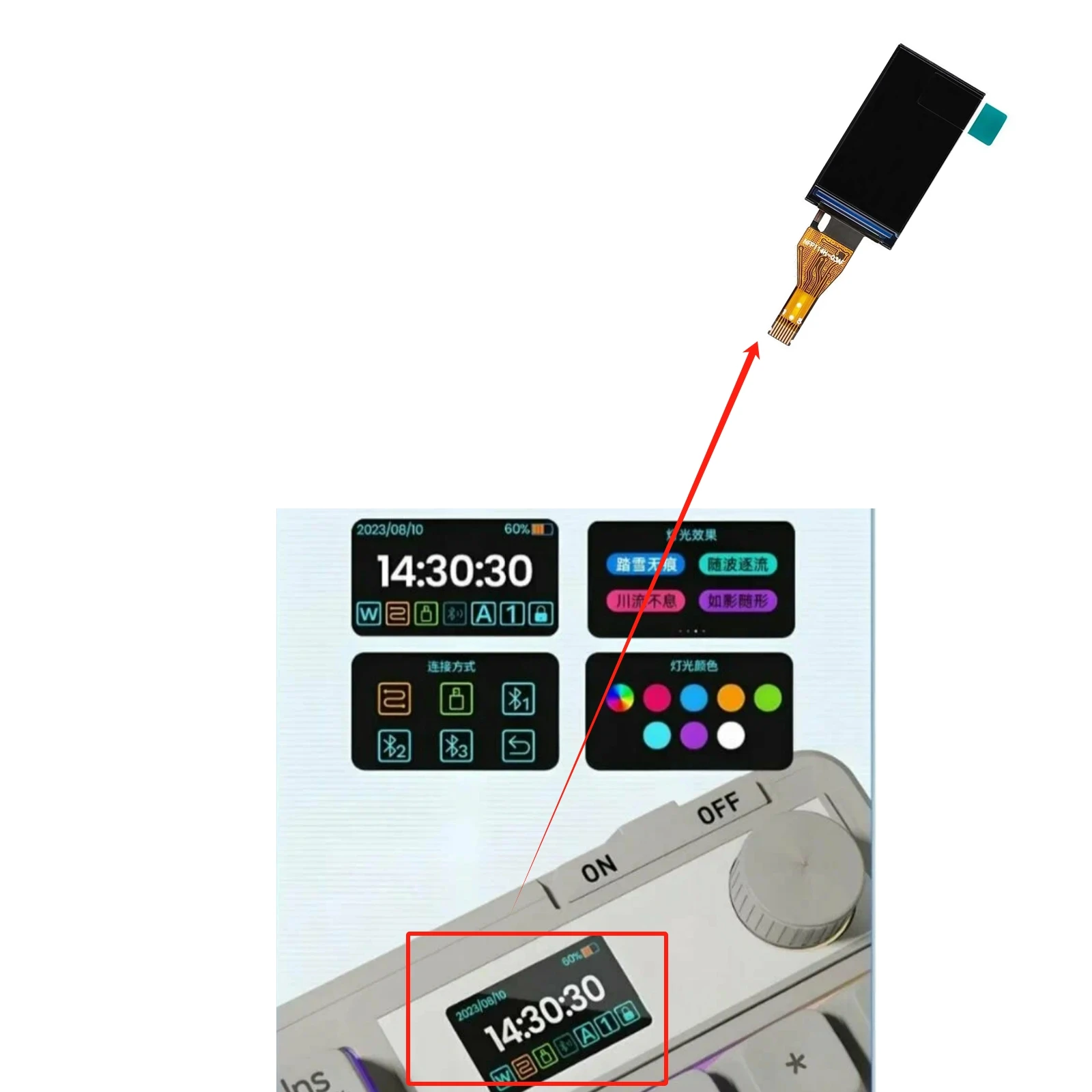 

New LCD display for EWEADN V98Pro mechanical keyboard Screen Repair Parts