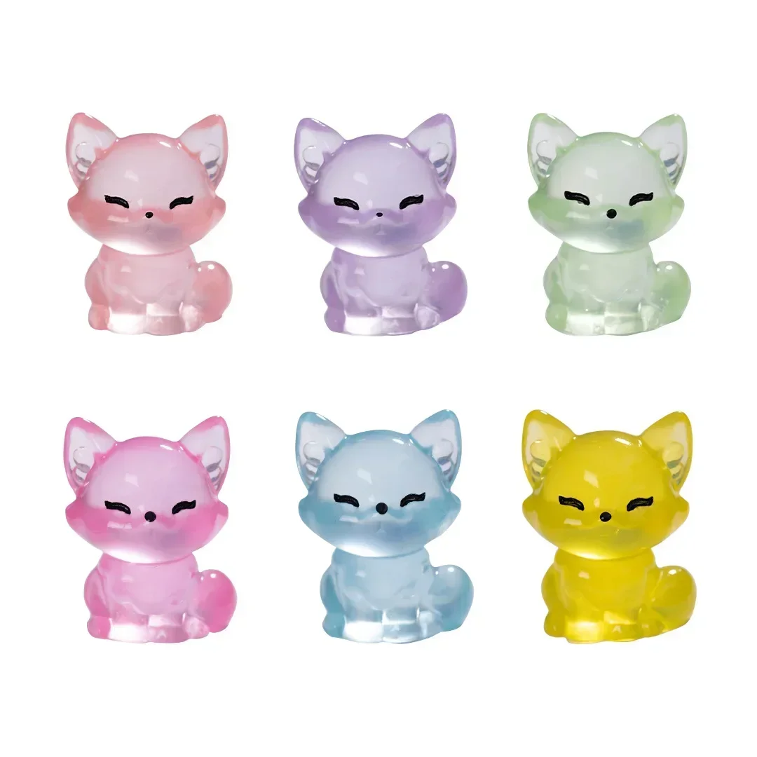 30 قطعة ثعالب راتينج صغيرة مضيئة ثعالب صغيرة صغيرة تتوهج في الظلام لتقوم بها بنفسك حديقة دمية المشهد الصغير حوض السمك ديكور #1