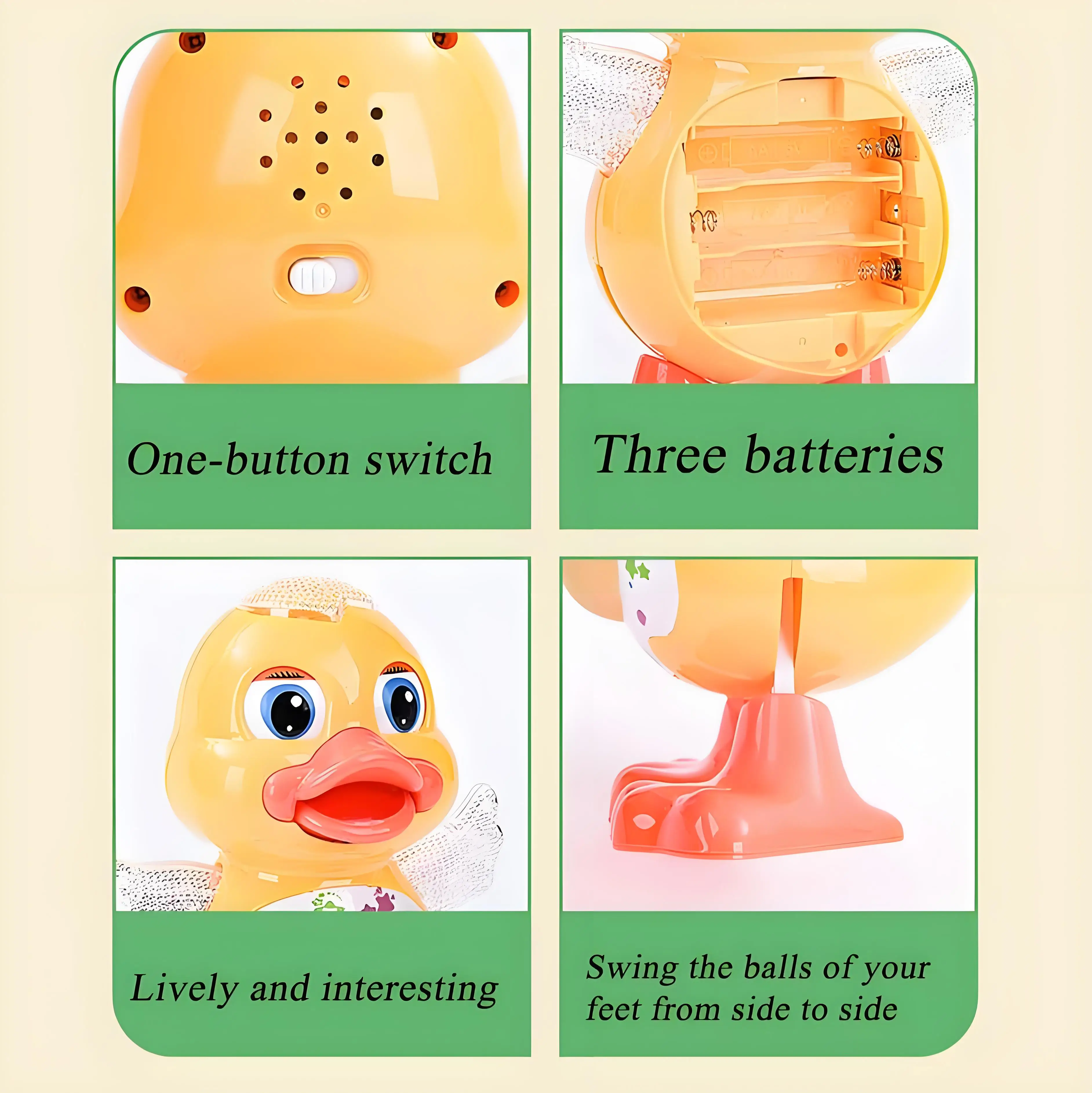Muzikale dansende eend met LED-verlichting, geanimeerd watten- en zangspeeltje - leuk interactief huisdier voor kinderen en feestentertainment