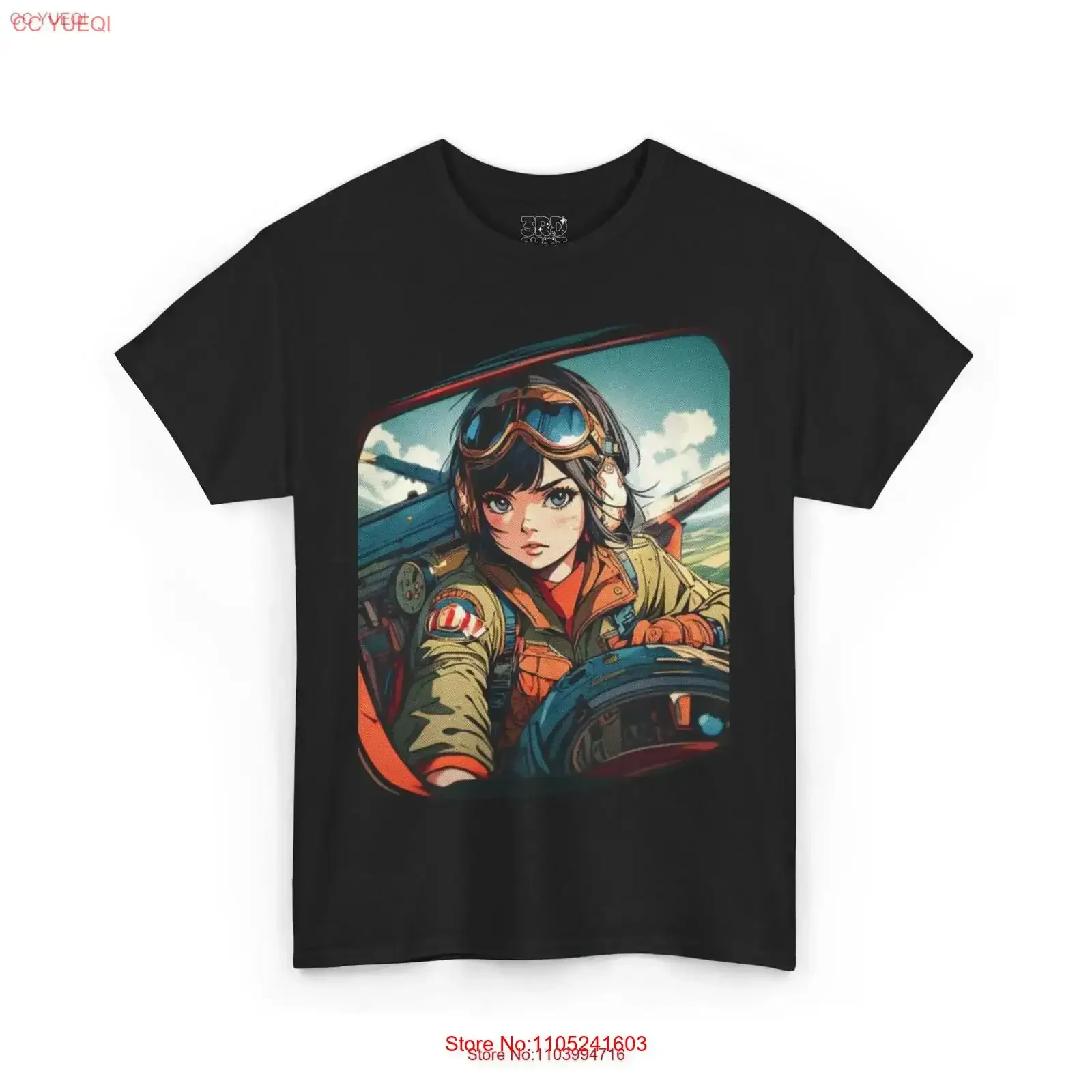 Camiseta de piloto de anime retro con diseño de aviación en tono medio para fanáticos, jugadores y otakus, estilo vintage lavado, para uso diario, unisex.