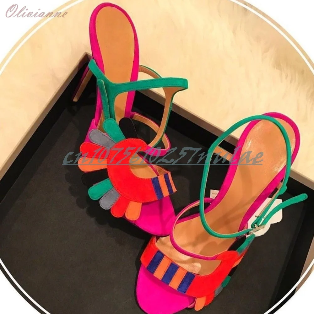 

Mutilcolor New Design Hollow Runway Style Sandals Stiletto High Heel Wedding Party Sexy 2025 New Summer Women Shoes Para Mujere