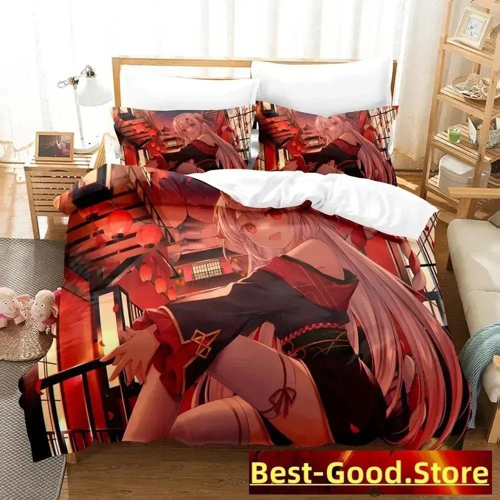 

Kawaii Nakiri Ayame Printed Bed Set Duvet Cover Pillowcase Bedding Set Bed Linen Sheet Quilt Cover Full Queen King Size