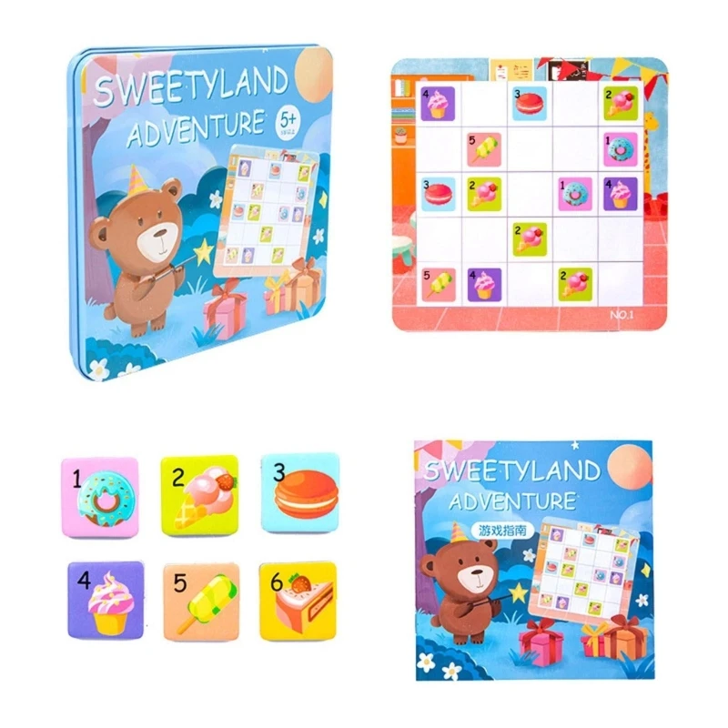 1Set Kids Magnetic Sudoku Game Educational Toys Cartoon Animals Numbers Learning Puzzle Boards Baby Montessori Fun Children Toys