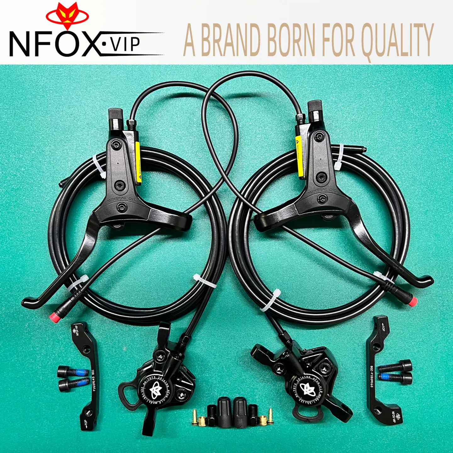 

NFOX electric scooter 2-pin 3-pin power-off handle accessories mountain bike SM2A hydraulic disc brake four piston caliper kit