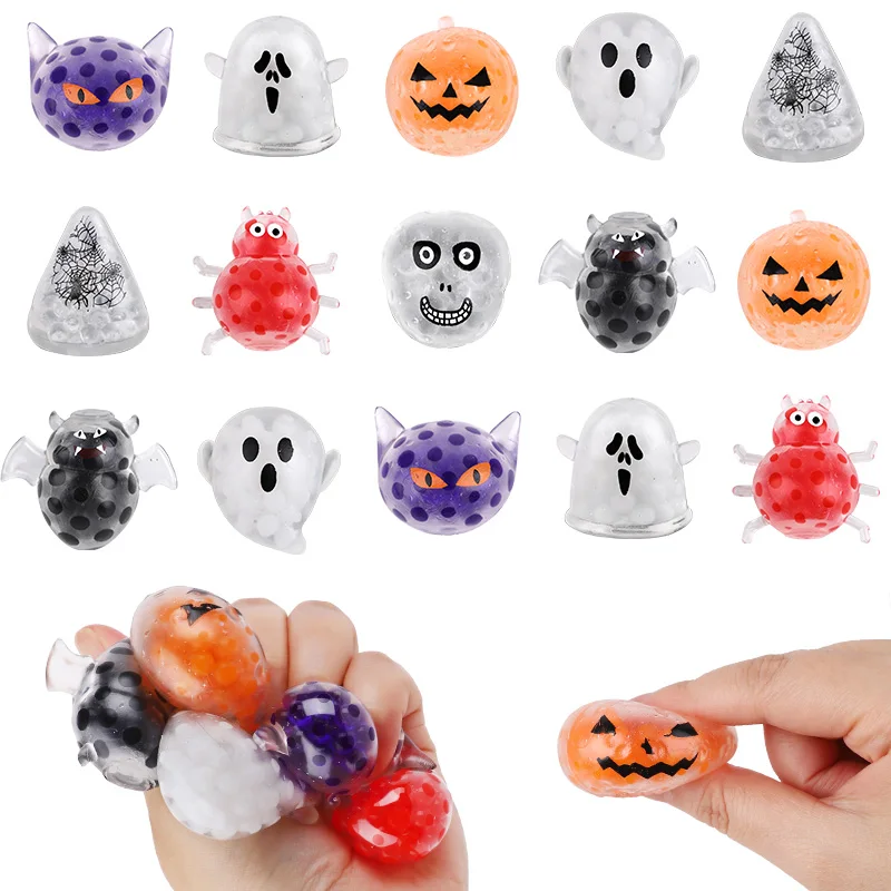 

5/10/20Pcs Halloween Squeeze Ball Pumpkin Ghost Fidget Toy Kids Halloween Birthday Party Favors Trick or Treat Goodie Bag Filler