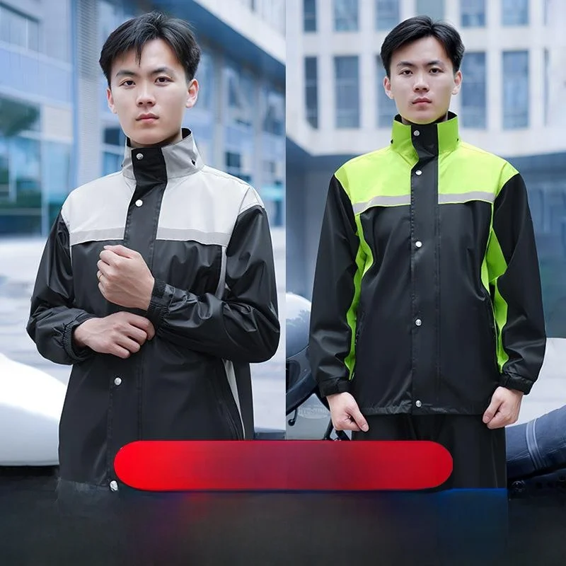 

Светоотражающий съемный мотоциклетный дождевик для езды на велосипеде на открытом воздухе, очень езда, высококачественный плащ, брюки, комплект для байкеров