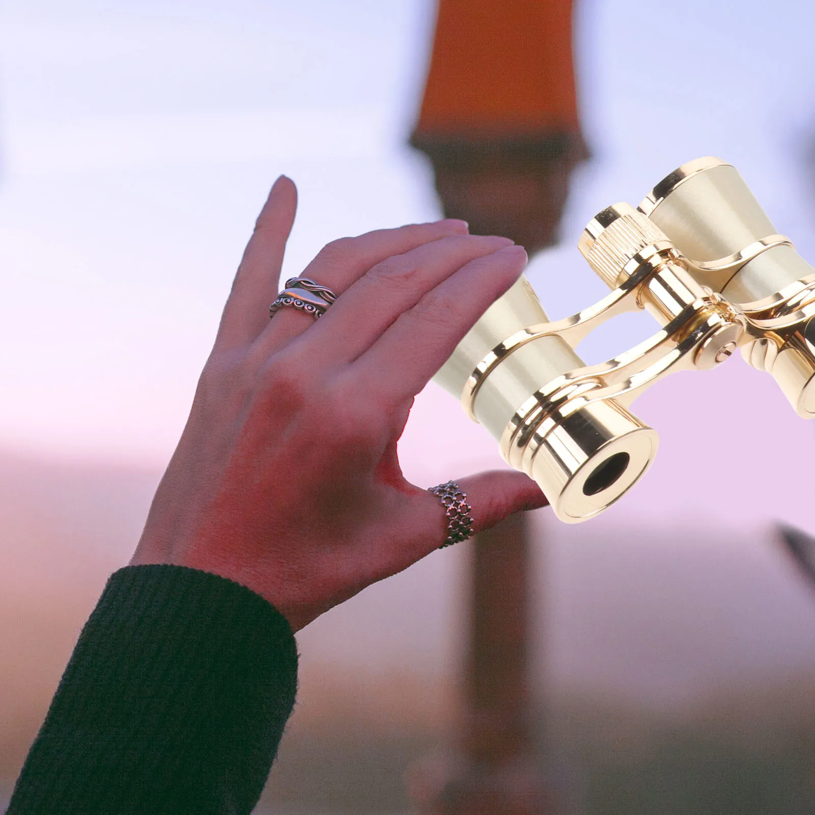 

Night Vision 3x25 Telescope Aluminum Alloy Portable for Travel Hiking Camping Events Bird Watching Golden Color