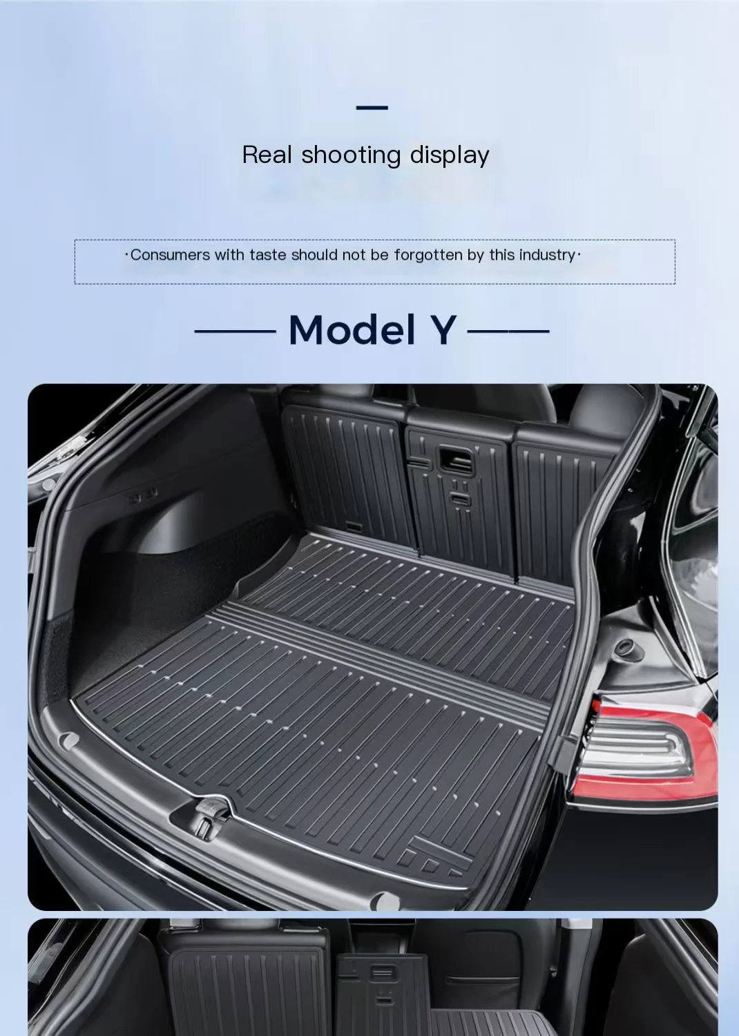 

For Tesla Highland Model Y Model 3 TPE Trunk Rear Seat Back Cover Backrest Protector Cover Protection Mat Car Accessories Black