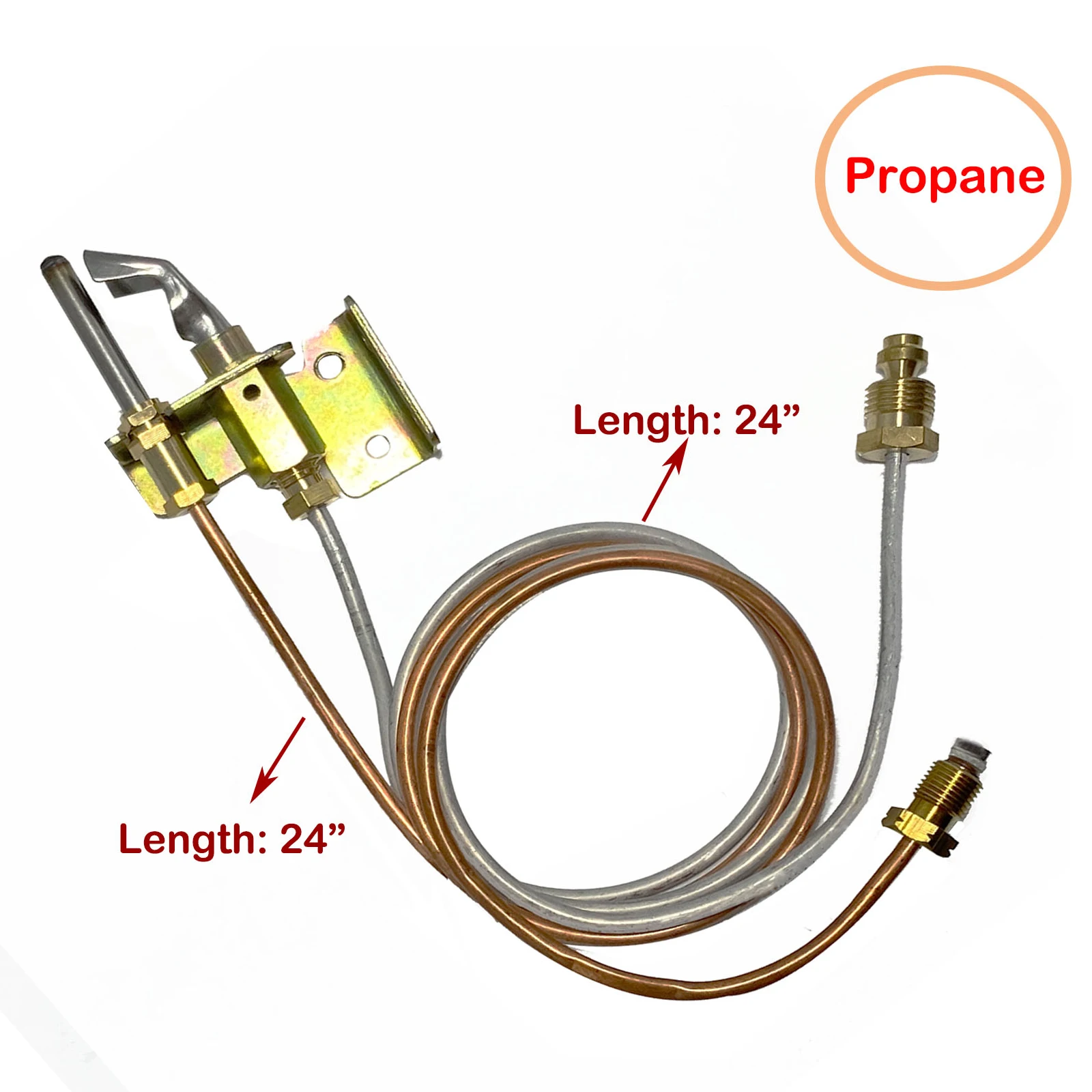 Water Heater Pilot Burner Universal Pilots Assembly Parts with Pilot Thermocouple and Tubing for LP Propane Gas Water Heater