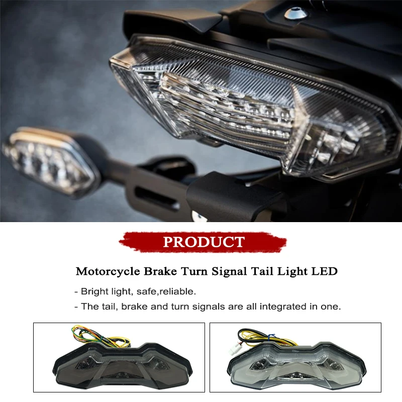 For Yamaha MT09 FJ09 FZ09 Tracer 900 MT FZ 09 Turn Signal Light Motorcycle Integrated Tail Light LED Brake Lamp Rear Stop Light