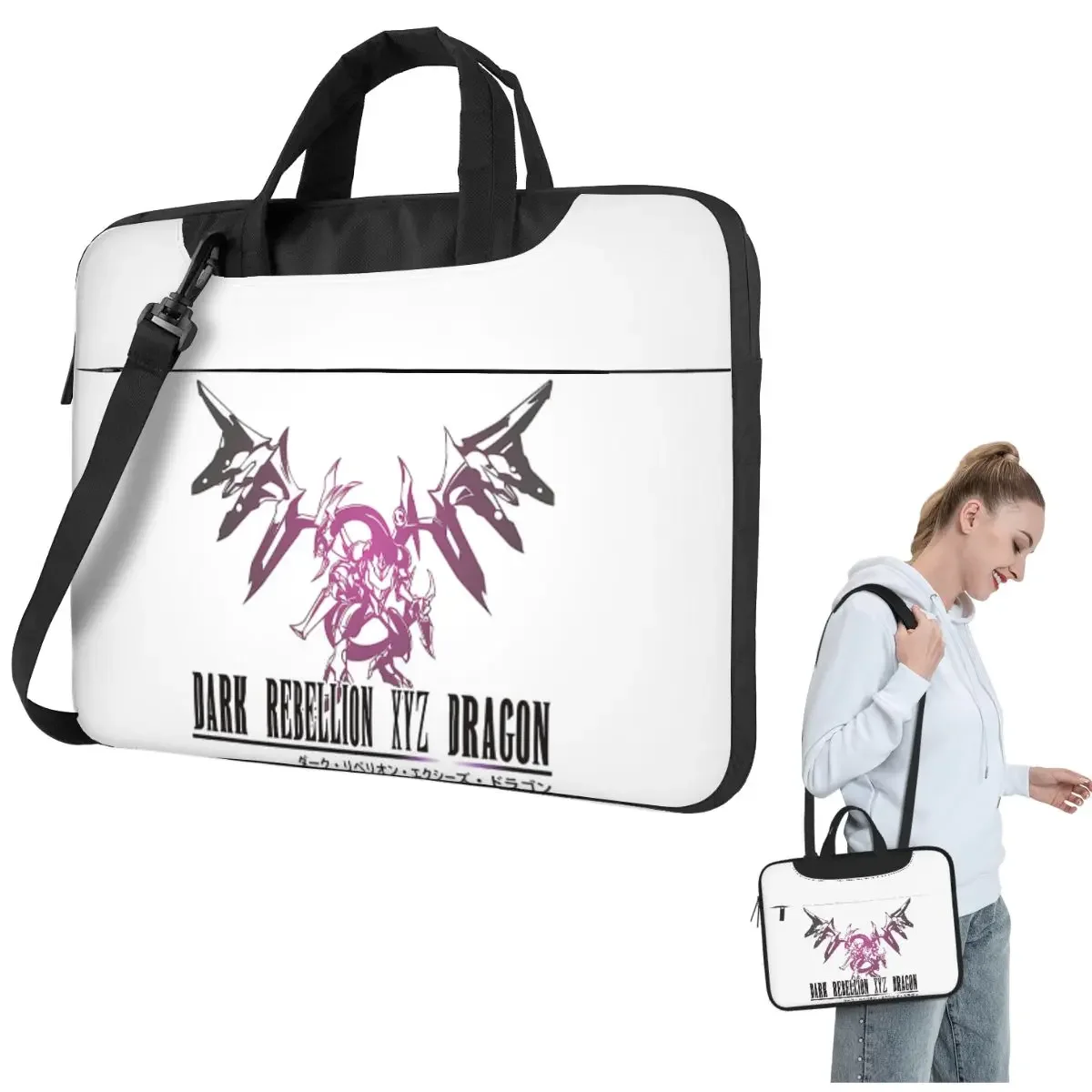 Dark Rebellion Xyz Dragon In Final Fantasy Style Crossbody Laptop Bag Case Computer Bag 13 14 15.6 Inch Notebook Pouch Macbook