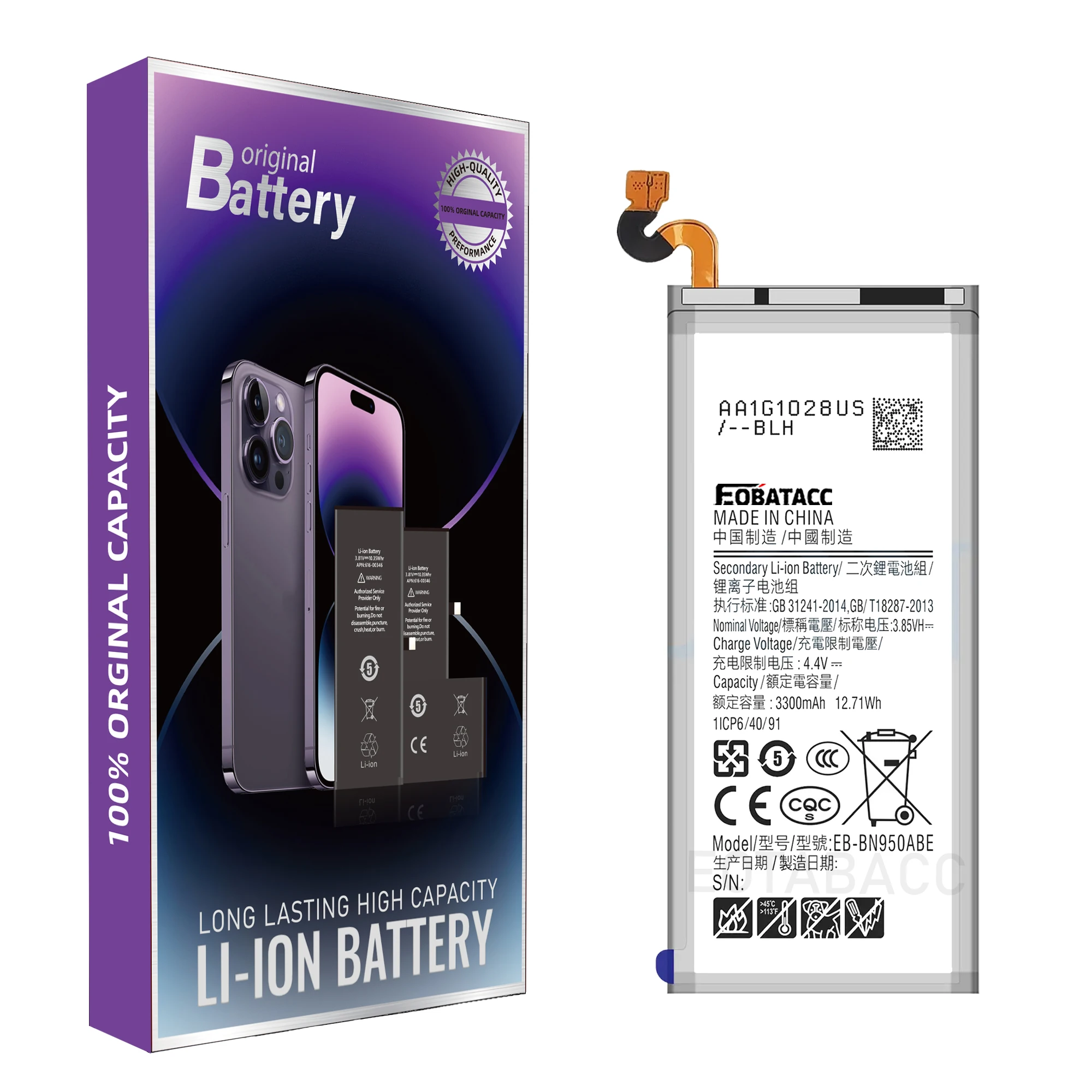 2025 سنة EB-BN950ABE 3300mAh لهاتف سامسونج جالاكسي نوت 8 N9508 باتريا