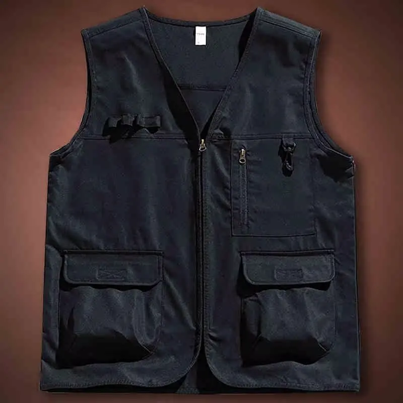 Fashionable And Versatile Retro Pure Cotton Washed Vest Men's Casual Outdoor Tooling Vest
