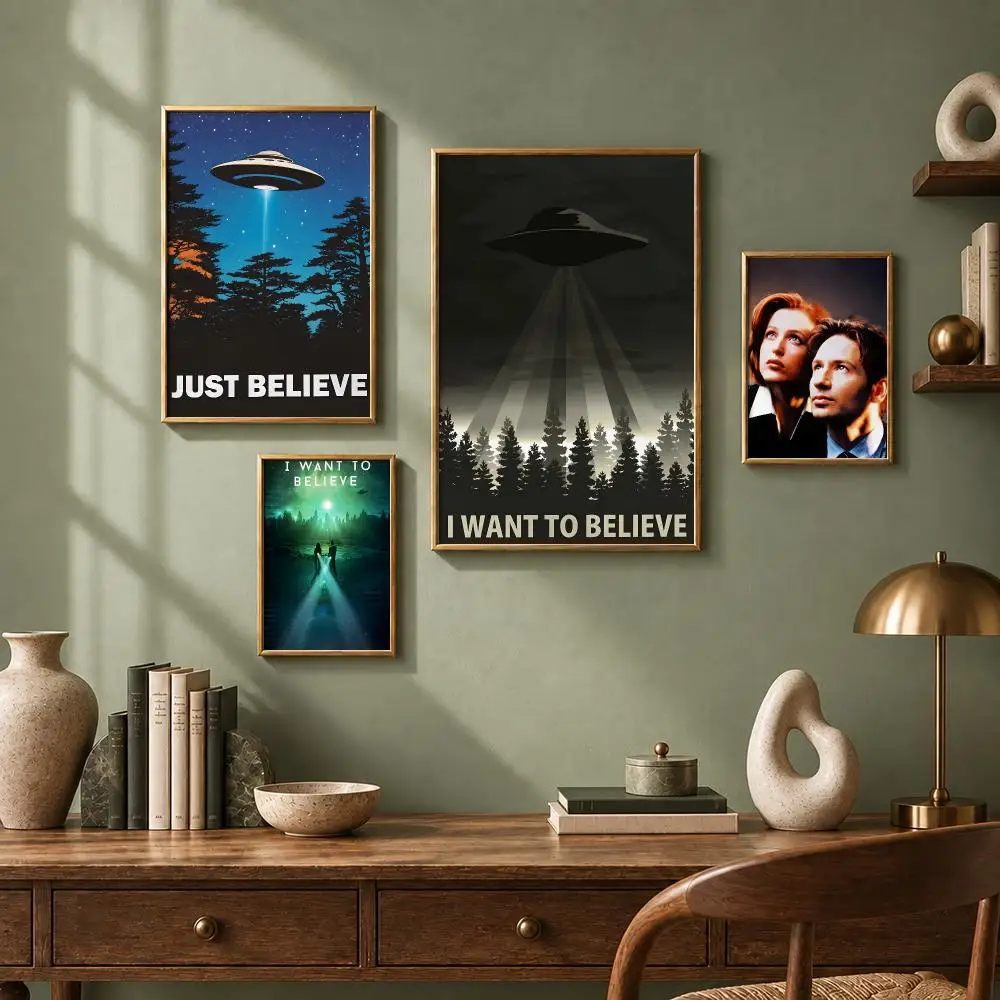 Classic TV Series T-The X-FilesS Poster HD Self-Adhesive No Residue After Removal Ideal for All Kinds of Wall Decor