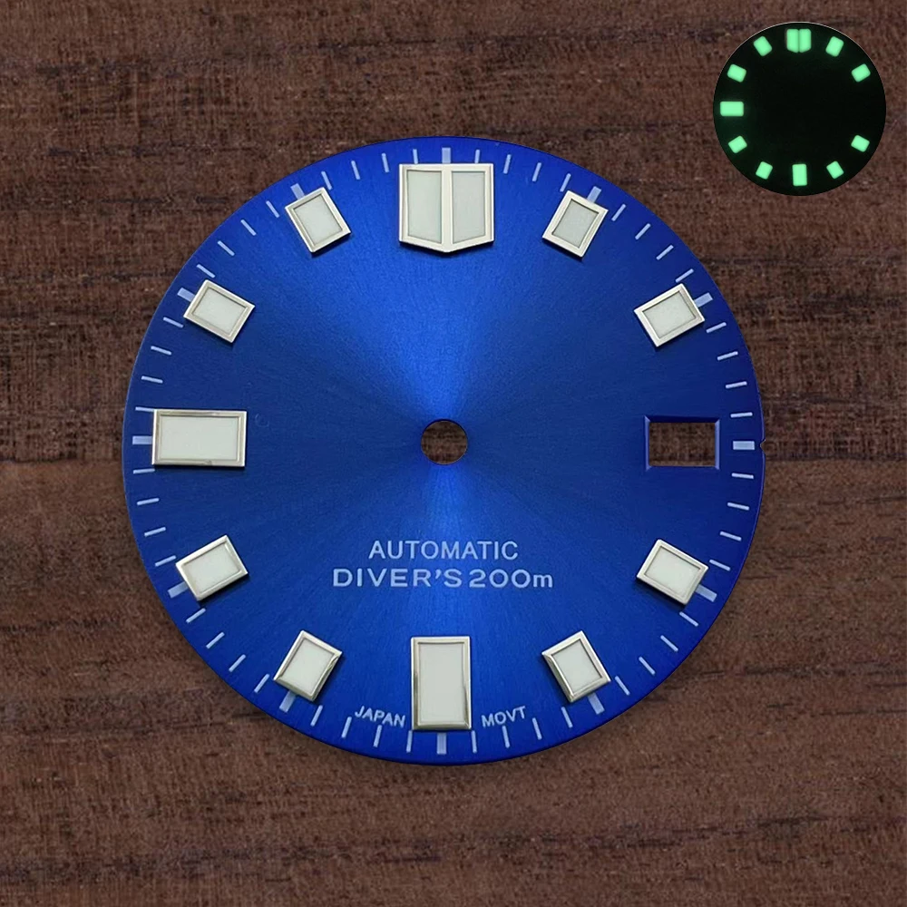 28.5mm S Logo Dial Suitable For NH35/NH36/4R/7S Japanese Automatic Movement Watch Green Luminous Modification Accessories