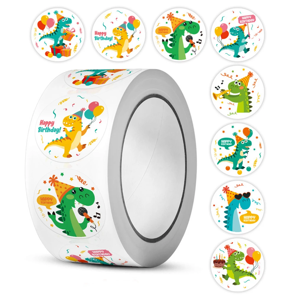 100-500pcs Round Dinosaur Stickers For Kids Teacher Reward Stickers School Supplies Animal Incentive 1inch Stationery Stickers