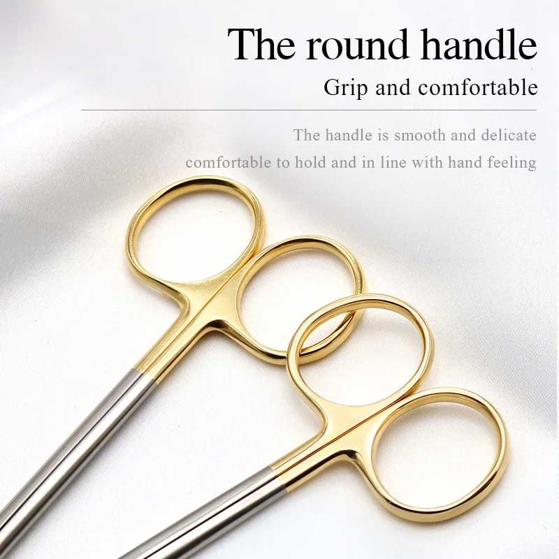 Blunt Nose Scissors Round Head Tissue Scissors Cosmetic Plastic Surgery Double Eyes Piton Scissors Nasal Cavity Surgical Tools