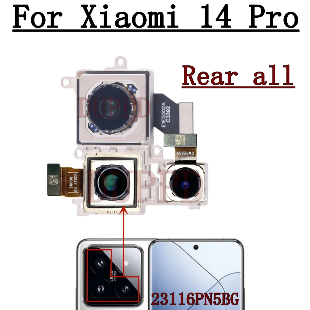 

Передняя задняя камера для Xiaomi Mi 14 Pro 14Pro, фронтальный вид для селфи, широкий основной модуль камеры с обратной стороны, детали гибкого кабеля
