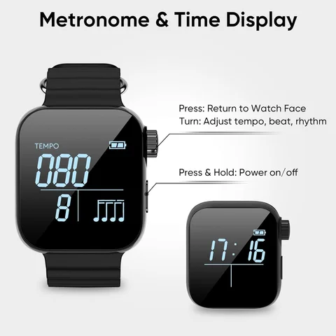 Wearable Vibrating Metronome 40-240 Bpm Smart Instruments Pulse Beat Counting Watch For All Guitar Piano Drums Music Instrument