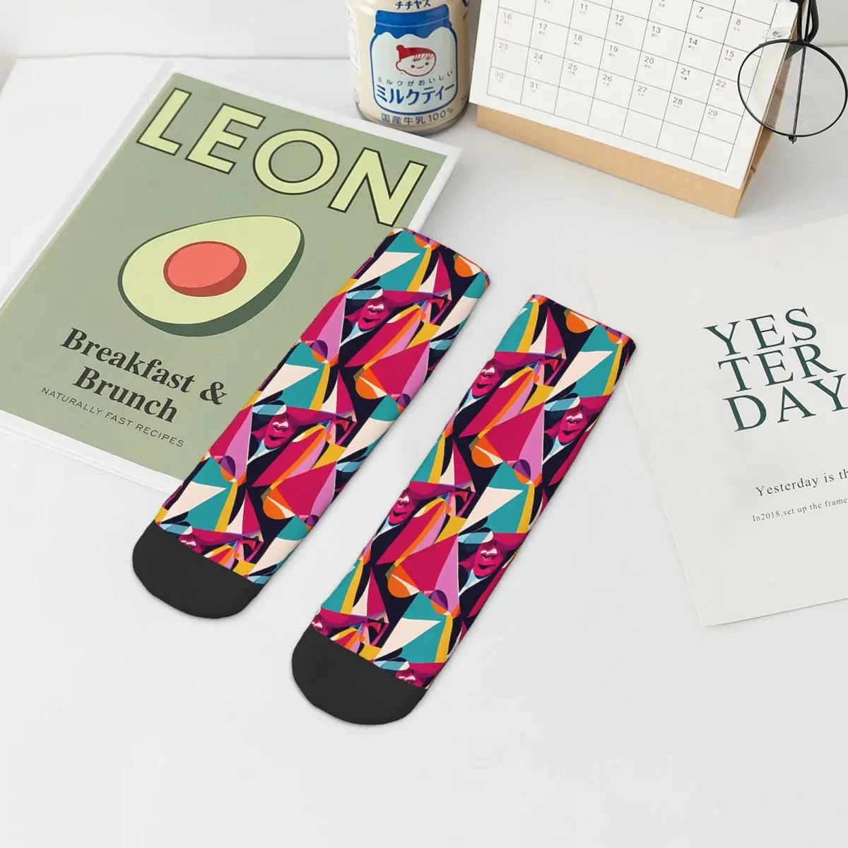 Chaussettes Cool Pop Art Rinse pour hommes et femmes, bas d'été Harajuku