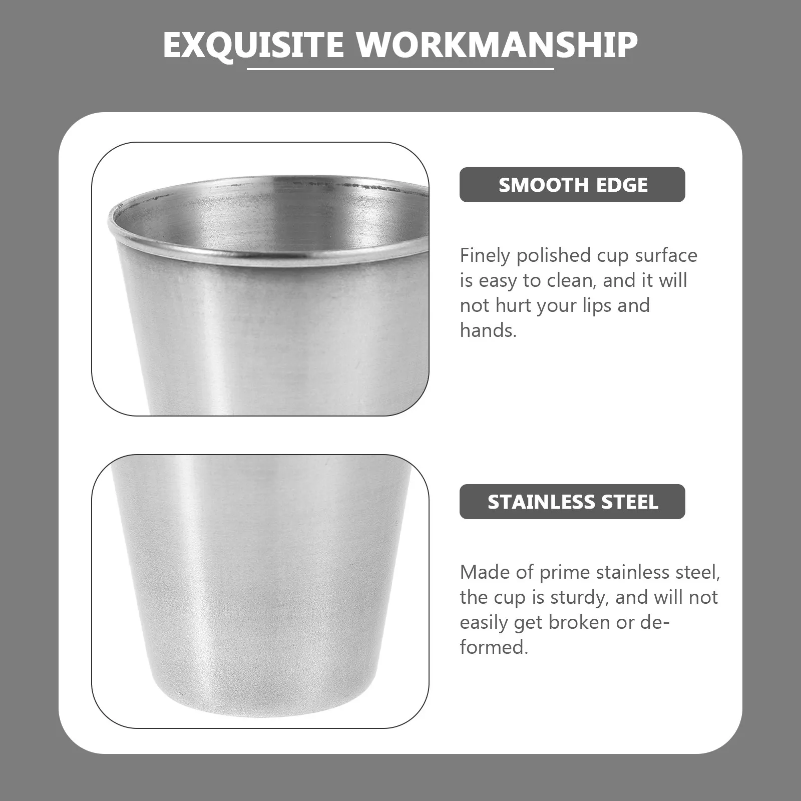 6Pcs Stainless Steel Shot Cups 70Ml Smooth Lip-Friendly Surface Easy Clean Rustproof Metal Shot Glasses for Bar Camping Picnic