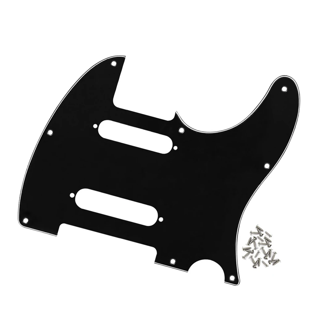 FLEOR Black 3ply 8 Holes TL Nashville Electric Guitar Pickguard Single Coil Scratch Plate with Screws