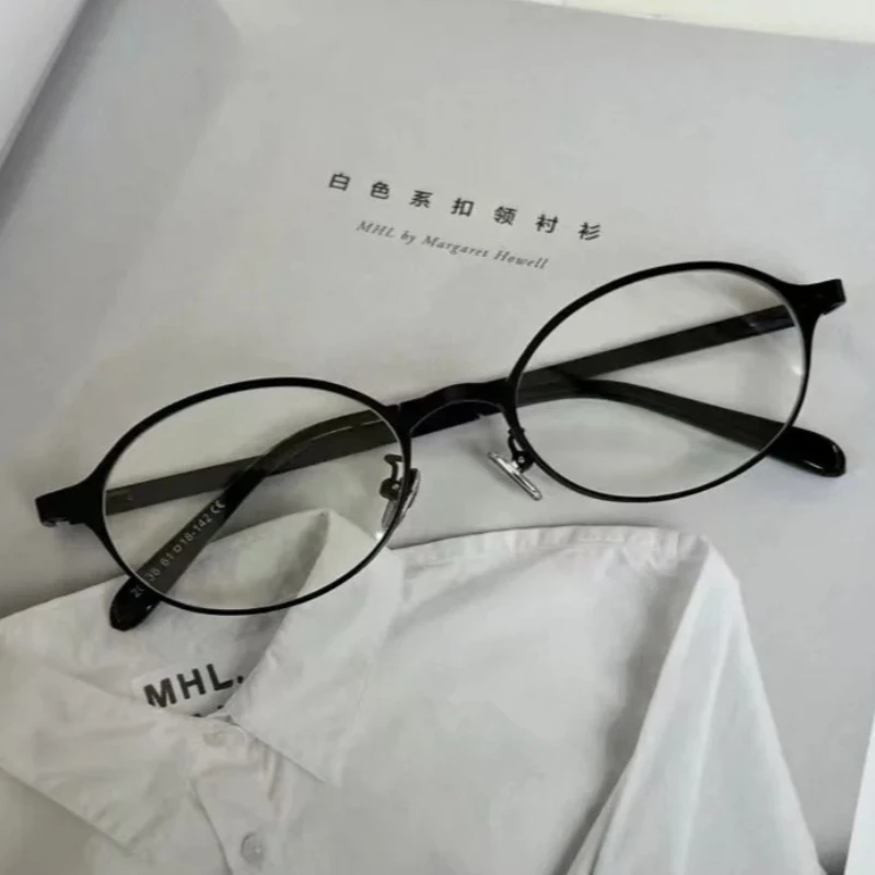 

New High Quality Metal Oval Glasses Frame for Women High End Plain Glasses Flat Lens Anti Blue Light and Anti Radiation Glasses