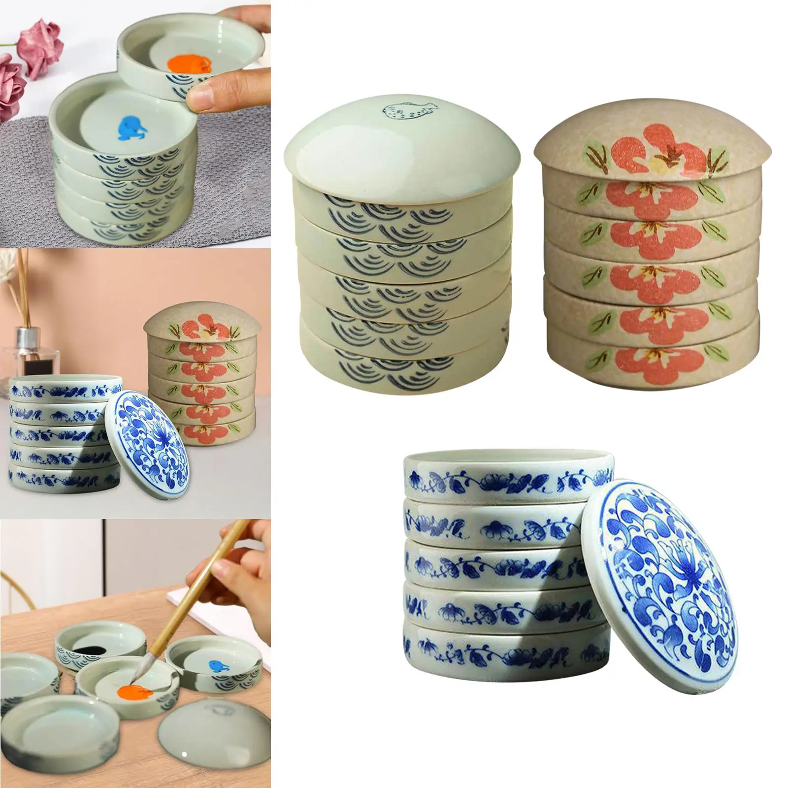 Керамические поддоны, художественный лоток для рисования, раскраска, прочный практичный лоток для смешивания цветов, лоток для акварельных пигментов для классной комнаты