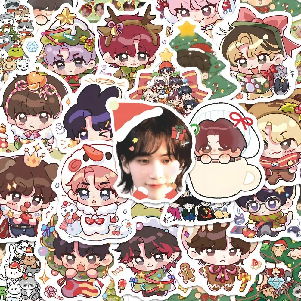 48pcs KPOP Miniteen Cartoon Stickers Cute Animals Creative Images Christmas Stickers S.COUPS JEONGHAN JOSHUA JUN HOSHI VERNON