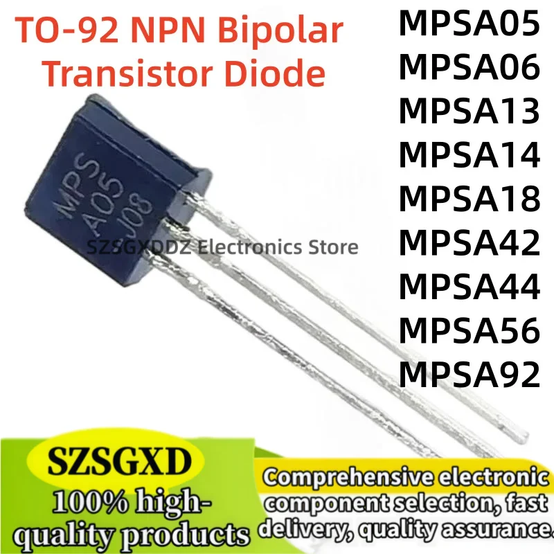 50 pieces 100% new quality MPSA05 MPSA06 MPSA13 MPSA14 a92 MPSA18 MPSA42 MPSA44 MPSA56 MPSA92 TO-92 NPN Bipolar Transistor Diode