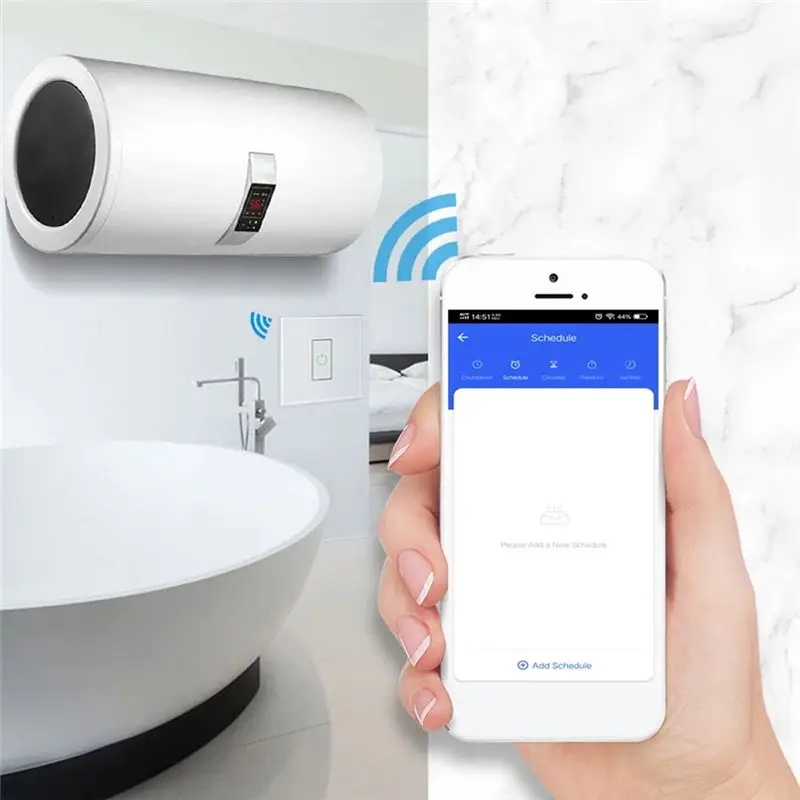 FFYY-Smart Life Boiler Switch Wifi 20A High Power Circuit Breaker For Lighting Water Heater A/C Works For Google Home Alexa A
