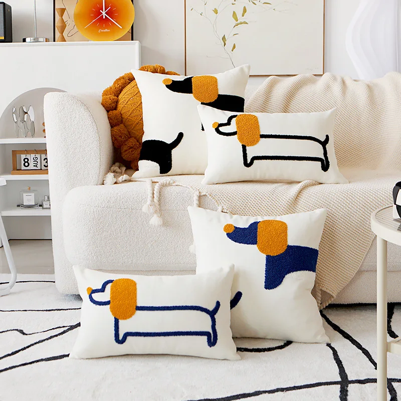 

Cute Lion Head Orange Swan Suede Tassel Matching Color Throw Pillow Embroidery Craft Decor Plush Pillow