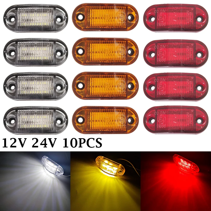 

10PC Trailer Dimensions 12V 24V LED Side Marker Lights Led Trailer Lights for Volvo fh 12v Parking Lights for Trucks