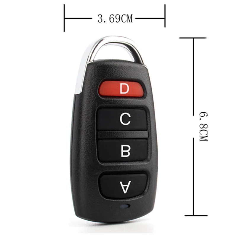 Mini Black ABCD 4 Buttons 433MHz Wireless Remote Control Electric Garage Roll-up Door Security Alarm Controller Key