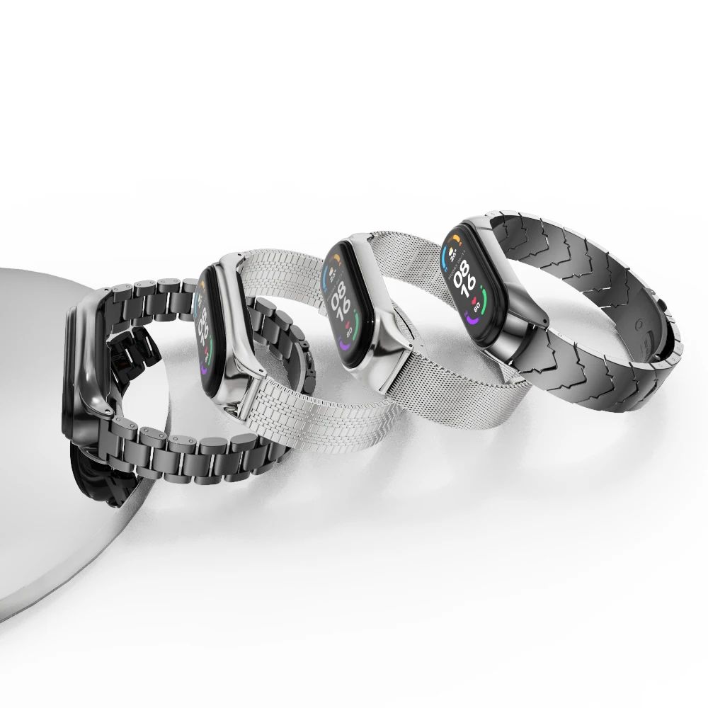 Dây Đeo Mi Band 6 5 7 Vòng Tay Kim Loại Đồng Hồ Opaska Mi Ban Nhạc 5 Dây Đeo Cho Xiaomi Mi Band 4 miband 7 Correa Đeo Tay Bất Kì