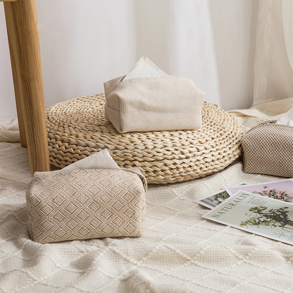 

Японский льняной держатель для салфеток/бумажных полотенец для гостиной, стола, дома, автомобиля