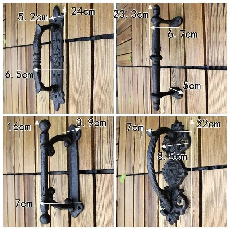 

European Retro Garden Cast Iron Patio Art Handles Home Wall Decoration Door Handle Room Accessories