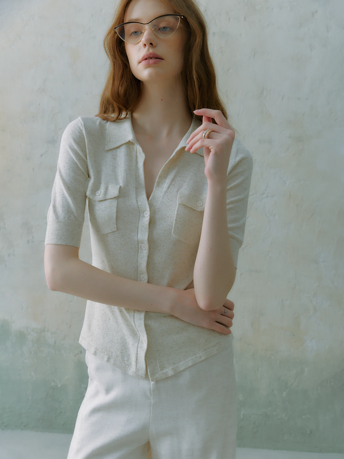

Oz Simple Intellectual Workwear: Женский мягкий вязаный кардиган с воротником-стойкой и рукавом 3/4, не скатывающийся, весенний, вязаный жакет