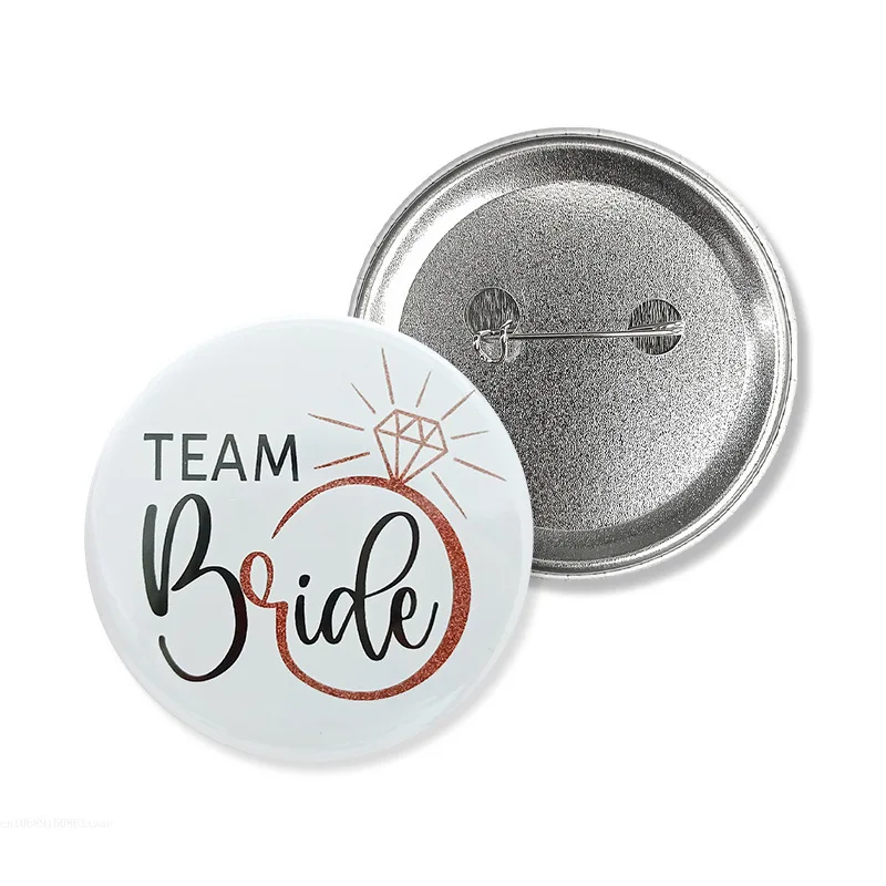 1pcs Team Bride Team Groom Badge Wedding Hen Party Decoration Bachelorette Party Bride To Be Bridal Shower Brooch Supplies