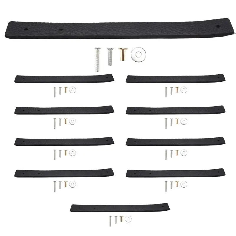 

AF90-10Pcs Wall Hooks,PU Leather Curtain Rod Holder, Leather Straps For Hanging Bracket DIY Home Storage Hook Wall Boho