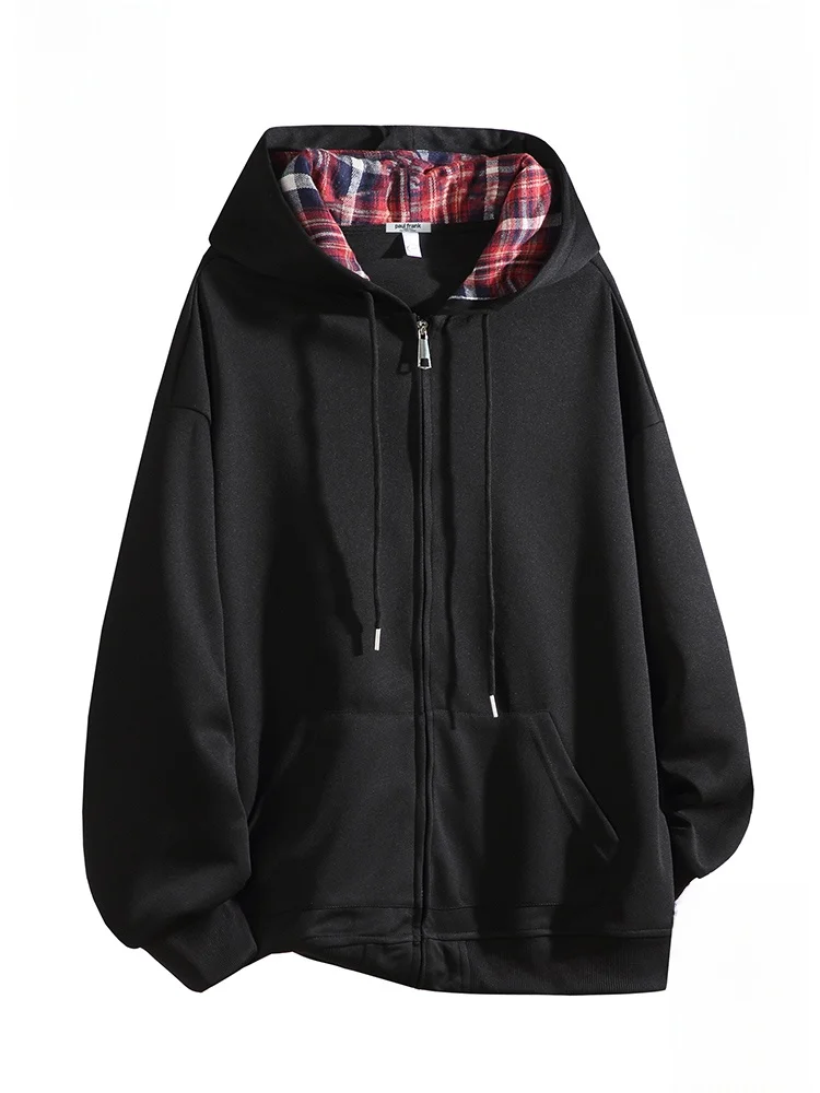 

Мужской свободный кардиган Paul Frank с капюшоном на флисовой подкладке, повседневная верхняя одежда в стиле колор-блок, теплая зимняя куртка из полиэстера