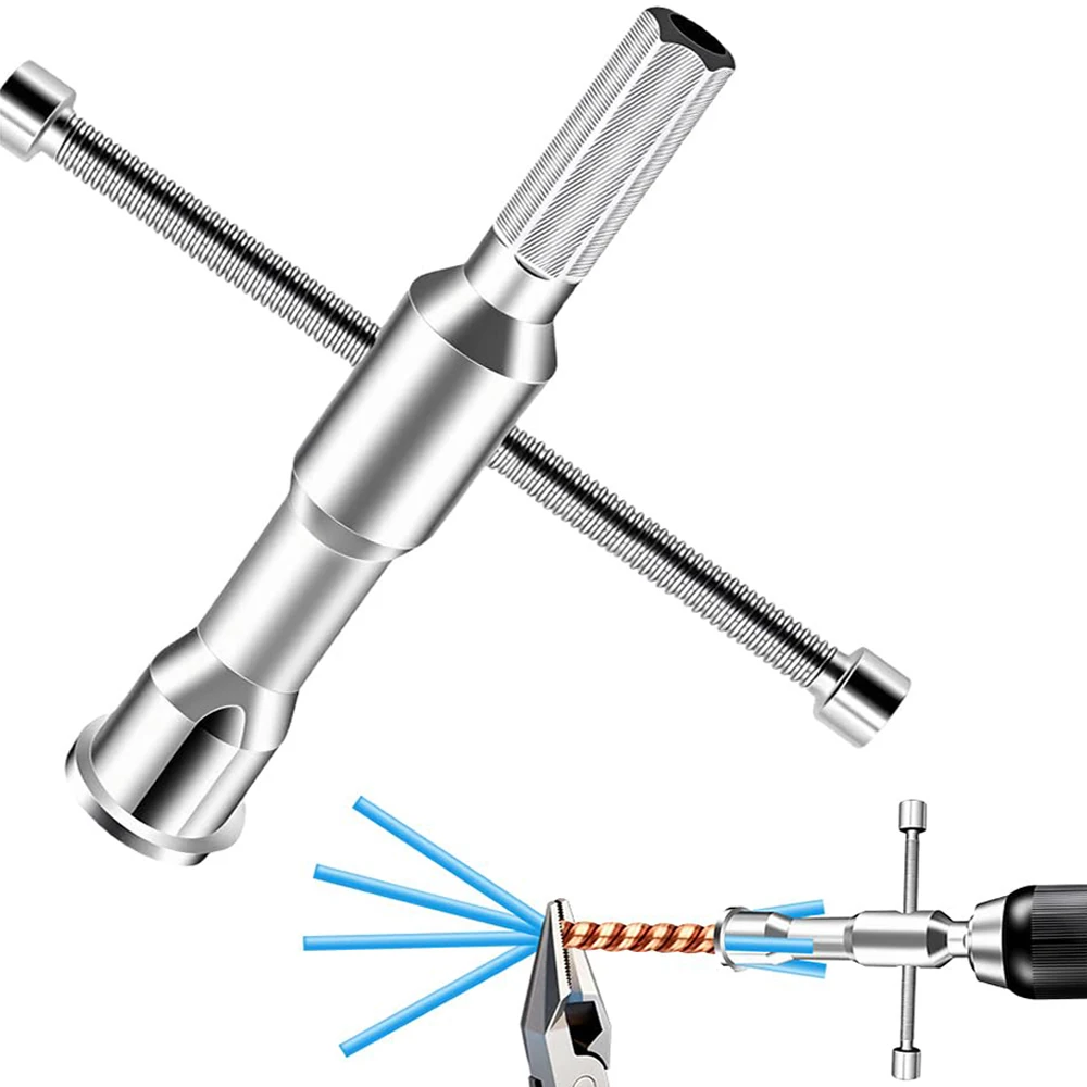 Wire Stripper Tool 2.5-4mm² Electric Cable Twisting Splitting Tool Manual/Drill Operated Multi-Connection for Electrical Wiring