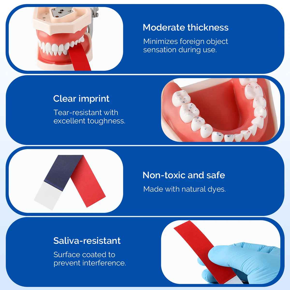

144 листов/кор. AZDENT, стоматологическая артикуляционная бумага, размер 110*21 мм, гидрофобные полоски, уход за полостью рта, расходные материалы для стоматологии