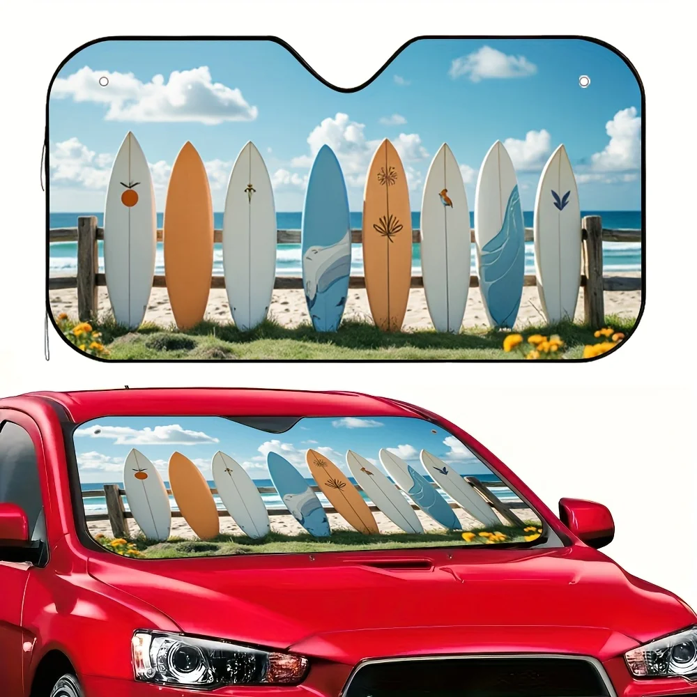 

Цельный автомобильный солнцезащитный козырек в форме доски для серфинга, идеально подходит для повседневного использования, эффективно защищает от солнечного света, улучшает комфорт вождения